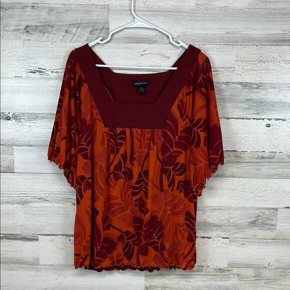 Lane Bryant Flutter Sleeve Palm Leaf Tropical Floral Top Women’s Size 18/20 - Picture 1 of 6